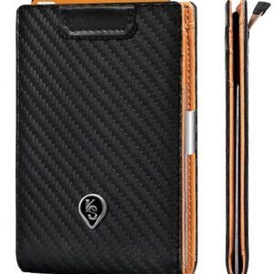 Mens Wallet, Slim Pocket Wallet Black